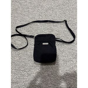 Baggallini Black Nylon Crossbody Pouch with Logo Plaque